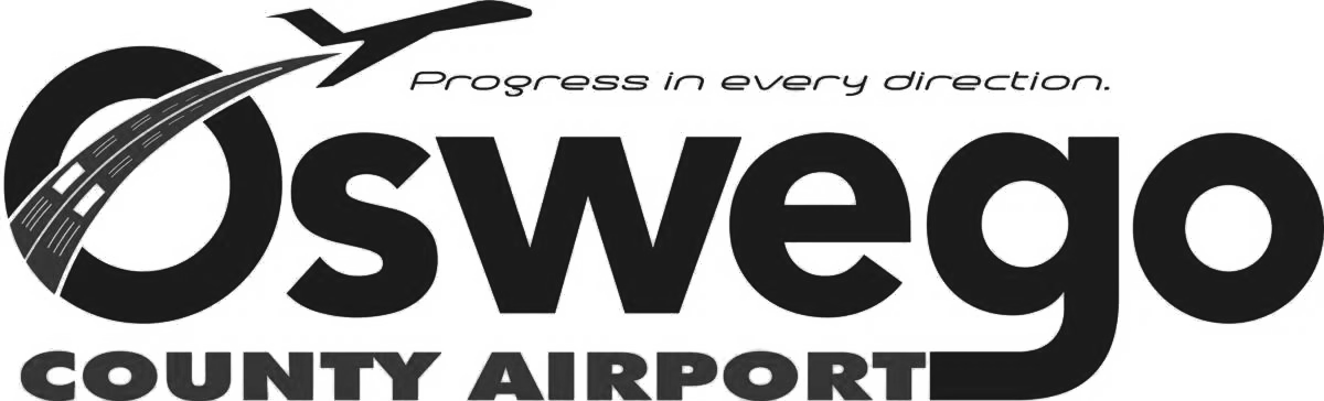 Oswego County Airport logo with text: Progress in every direction.